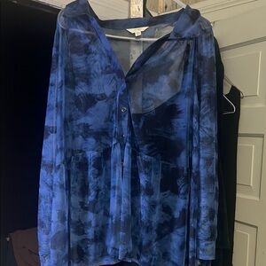 Blue Sheer Women's Top